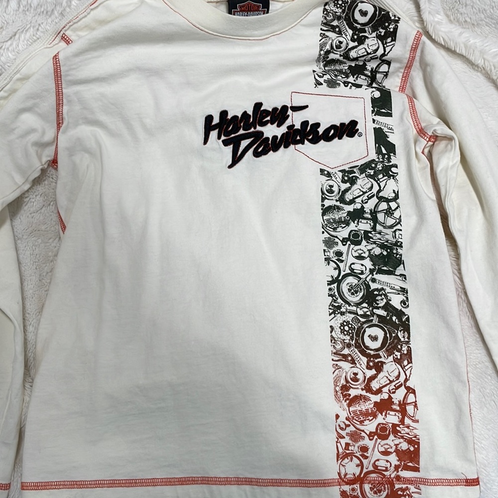 long sleeve thermal Harley Davidson jersey shirt
